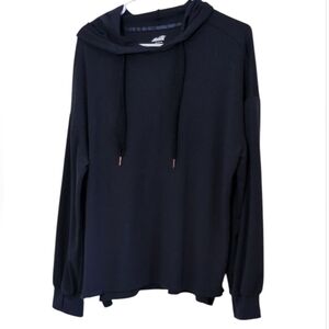 Avia Navy/Green 🍏 Trim Blue Hoodie Sweatshirt With Thumb Holes In Long Sleeves